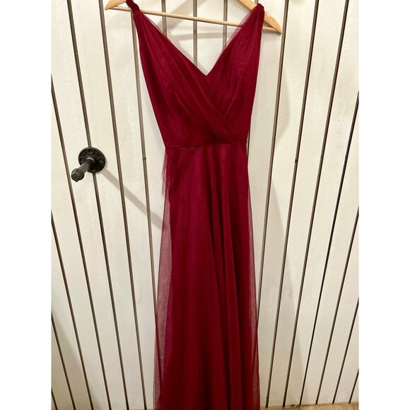 BHLDN Hitherto Tulle Maroon Dress - Picture 1 of 5